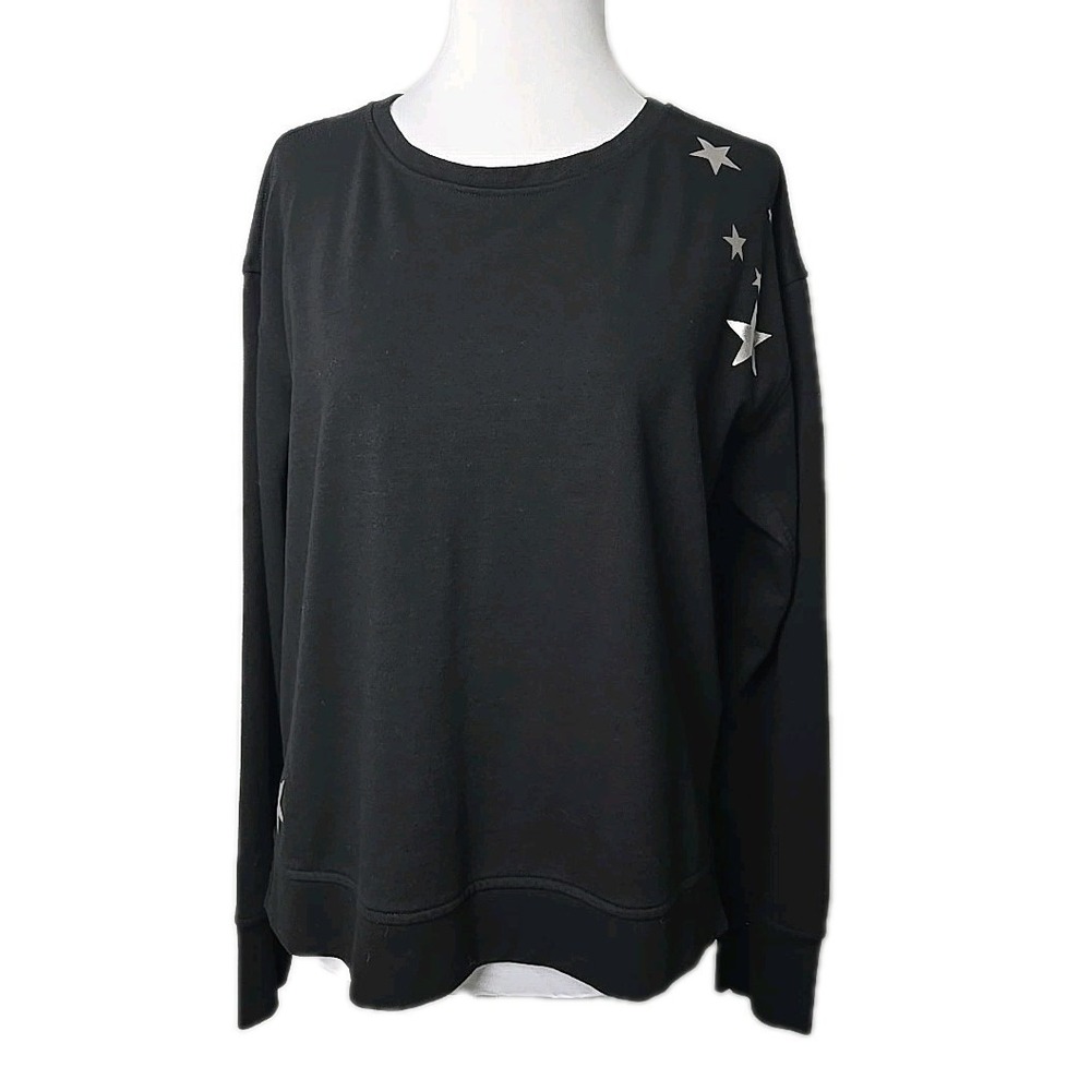 Victoria‎ Sport Black Long Sleeve Keyhole-Back Sweatshirt Medium M